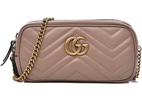 Gucci GG Marmont Matelasse Chain Bag Mini Porcelain Rose